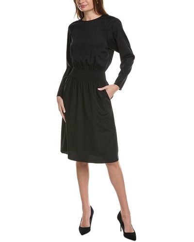 Lafayette 148 New York Blouson Silk-blend Dress - Black