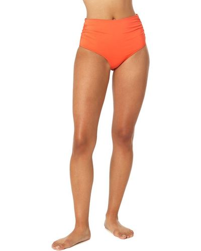 Anne Cole High-waist Shirred Bikini Bottom - Orange