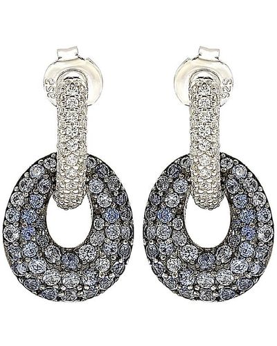 Suzy Levian 18k & Silver 1.95 Ct. Tw. Sapphire Drop Earrings - Metallic