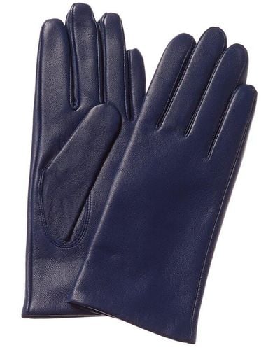 Phenix Cashmere-lined Leather Gloves - Blue