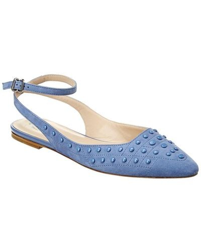 Tod's Suede Ankle-strap Flat - Blue
