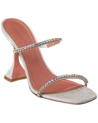 AMINA MUADDI Gilda 95 Glitter Leather Sandal - Pink