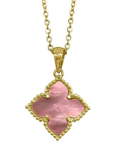 Adornia 14k Plated Flower Necklace - Pink