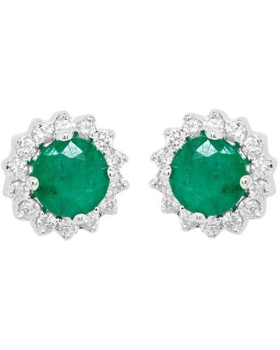 Diana M. Jewels 14k 0.13 Ct. Tw. Diamond Earrings - Green