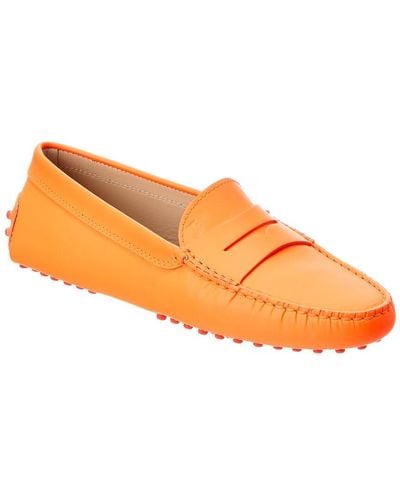 Tod's Tods Gommino Leather Loafer - Orange