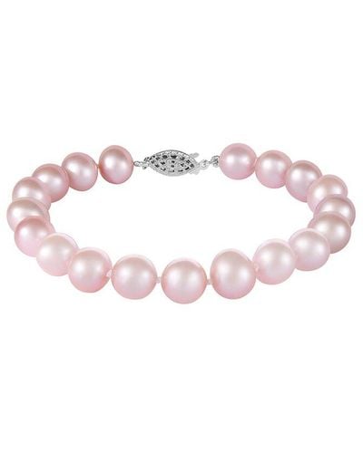 Splendid Silver 8-9mm Pearl Bracelet - Pink