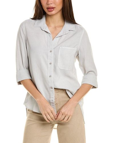 Bella Dahl Shirt Tail Button Down - Gray