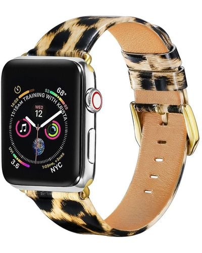 The Posh Tech Leopard Patent Leather Apple Watch Replacement Band - Black