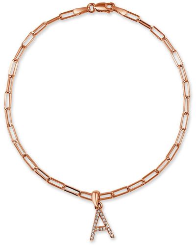 Sabrina Designs 14k Rose Gold 0.08 Ct. Tw. Diamond Initial Bracelet (a-z) - Natural