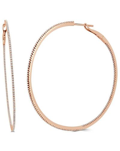 Sabrina Designs 14k Rose Gold 0.81 Ct. Tw. Diamond Hoops - White