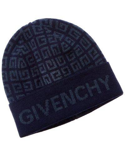 Givenchy Logo Knit Wool & Cashmere-blend Beanie - Blue