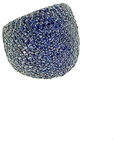 Arthur Marder Fine Jewelry Silver 7.00 Ct. Tw. Sapphire Ring - Blue