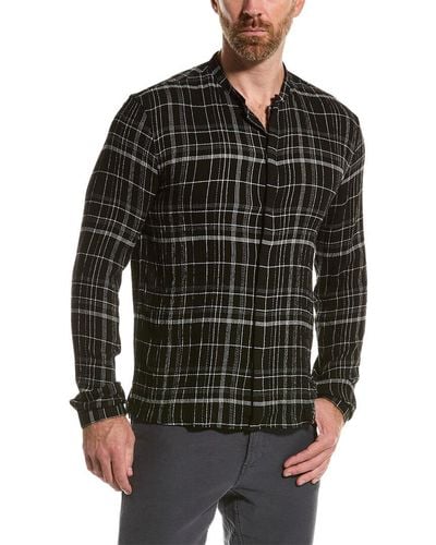 John Varvatos Classic Fit Broad Wool-blend Shirt - Black