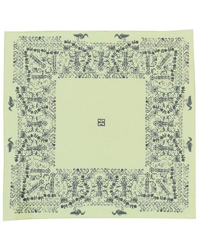 Givenchy Bird Bandana Print Square Scarf - Green