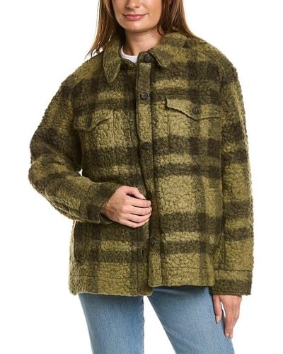 AllSaints Rosey Check Wool-blend Jacket - Green