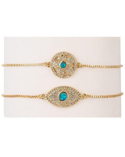 Eye Candy LA The Luxe Collection Cz Bolo Cuff Bracelet Set - Natural