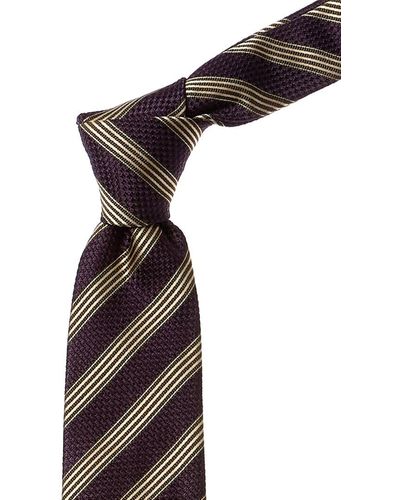 Canali Printed Silk Tie - Purple