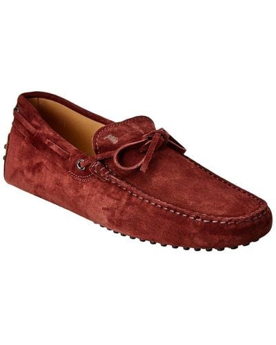 Tod's Gommino Suede Moccasin - Red