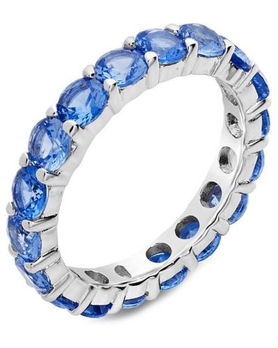 Sterling Forever Silver Cz Eternity Ring - Blue