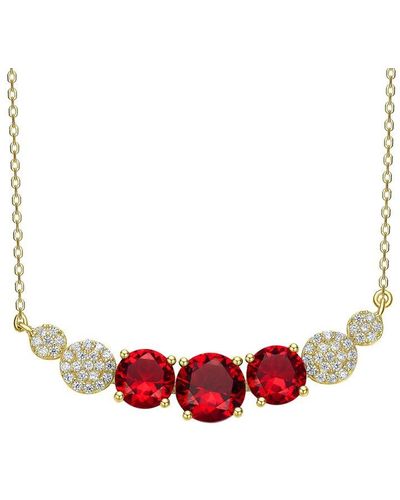 Genevive Jewelry 14k Over Silver Necklace - Red