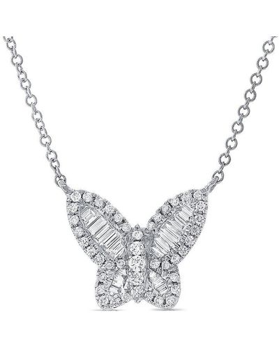 Sabrina Designs 14k 0.41 Ct. Tw. Diamond Butterfly Necklace - Metallic