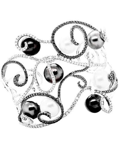 Diana M. Jewels Fine Jewelry 18k Diamond & 11-12mm Pearl Cuff - Multicolor