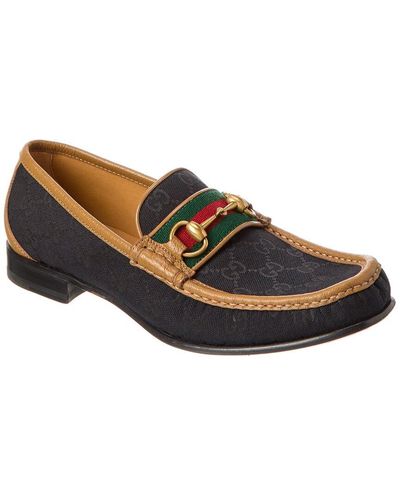 Gucci Web GG Canvas & Leather Loafer - Brown