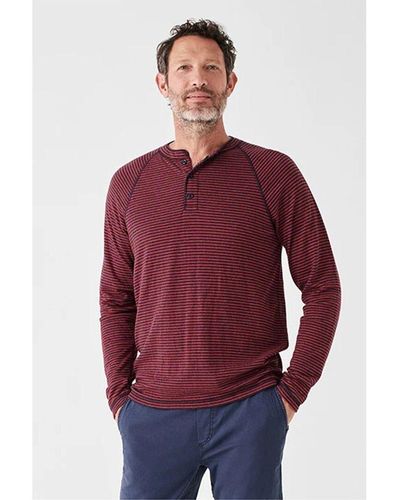 Faherty Cloud Henley - Red