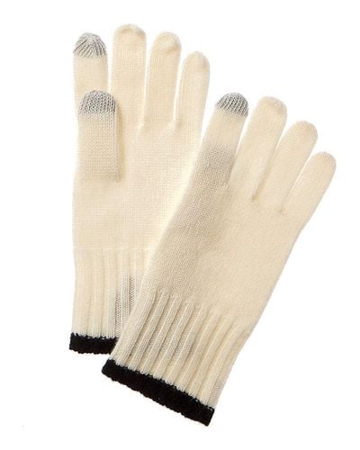 Phenix Jersey Tipped Cashmere Tech Gloves - Natural