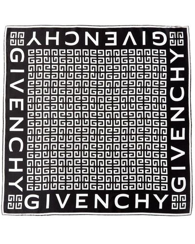 Givenchy 4g Monogram Silk Square Scarf - Black