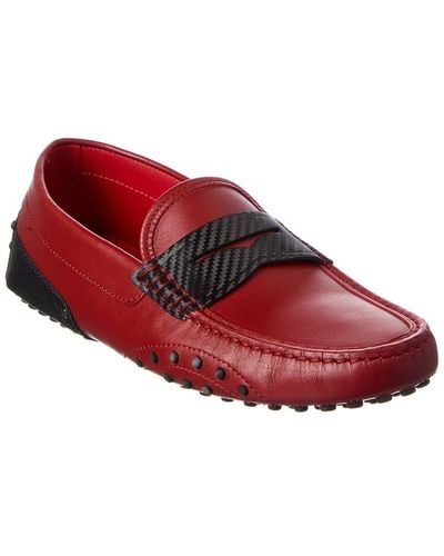 Tod's X Ferrari Gommino Leather Loafer - Red