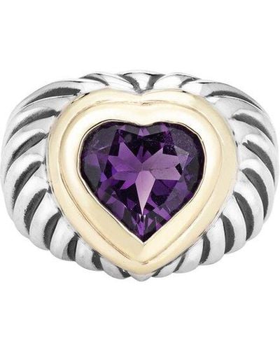 David Yurman Cable Collection 14K & Amethyst Ring (Authentic Pre-Owned) - White