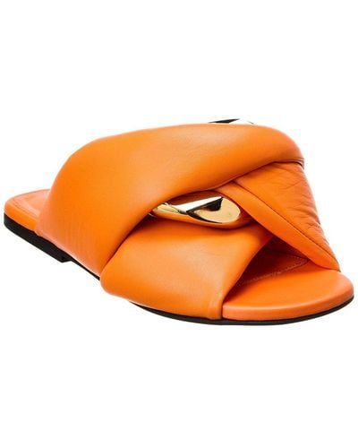 JW Anderson Chain Twist Leather Sandal - Orange