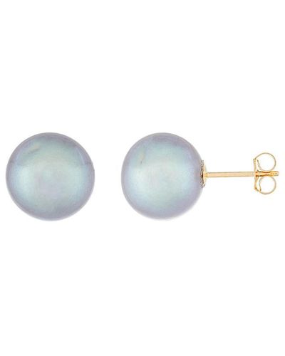 Splendid 14k 10-10.5mm Pearl Earrings - Blue