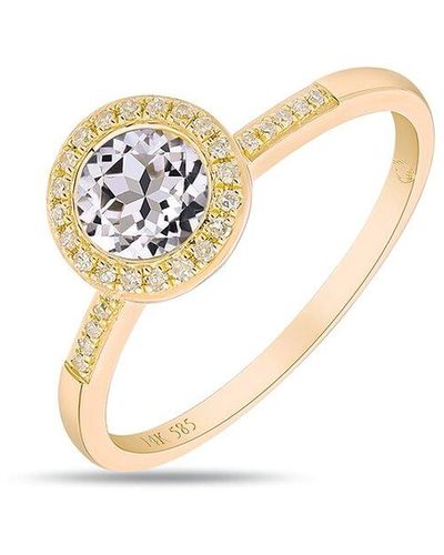 Diana M. Jewels Fine Jewelry 14k 1.08 Ct. Tw. Diamond & Topaz Half-eternity Ring - White