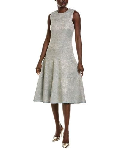 St. John Wool-blend A-line Dress - White