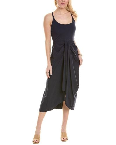 Rebecca Taylor Sarong Drape Midi Dress - Black