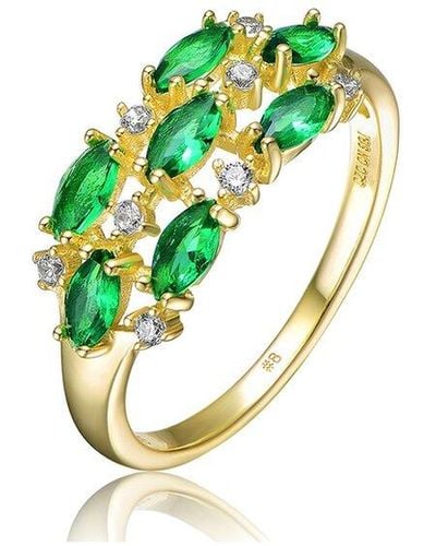 Genevive Jewelry 14k Over Silver Cz Ring - Green