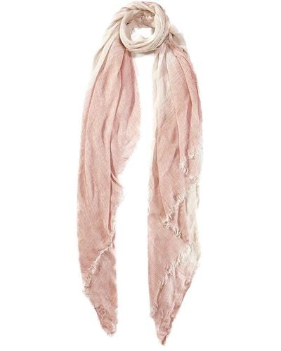 Blue Pacific Turkish 2-tone Linen-blend Scarf - Pink