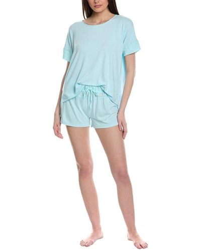 Splendid 2pc Linen-blend Pajama Set - Blue