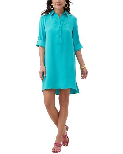 Trina Turk Portrait Shirt Dress - Blue