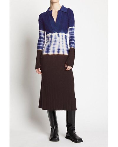 Proenza Schouler Dip-dye Knit Wool Midi Dress - Blue