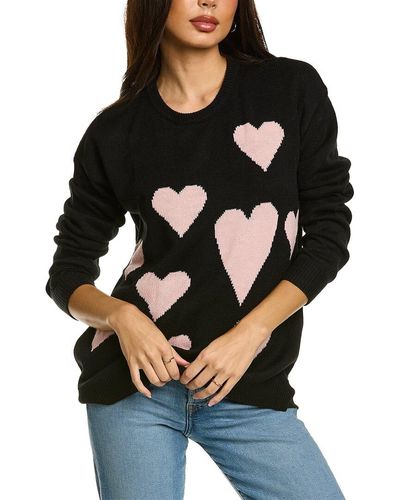 Bobeau Heart Sweater - Gray