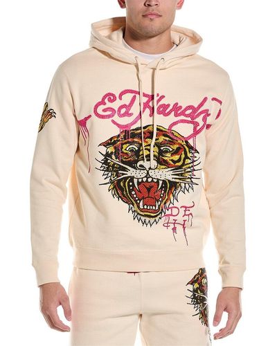 Ed Hardy Rhinestone Tiger Hoodie - Pink