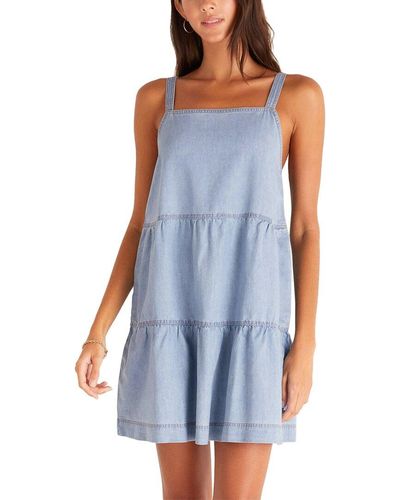 Z Supply Daniela Chambray Mini Dress - Blue