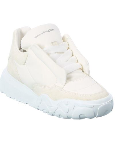 Alexander McQueen Puffy Leather & Suede Sneaker - White