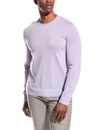 Theory Regal Crewneck Wool Sweater - Purple
