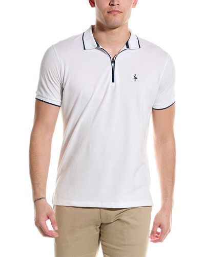 Tailorbyrd Pique Zip Polo Shirt - White