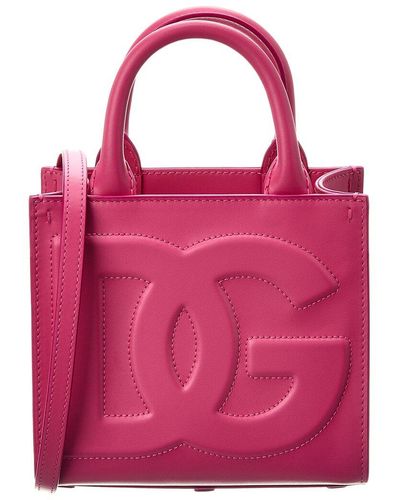 Dolce & Gabbana Dg Daily Mini Leather Shopper Tote - Pink