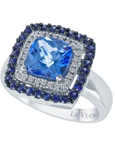 Le Vian Le Vian 14k 2.75 Ct. Tw. Diamond & Ocean Blue Topaz Ring